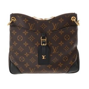 Louis Vuitton Monogram Odeon NM Brown Noir Black Canvas Shoulder Bag